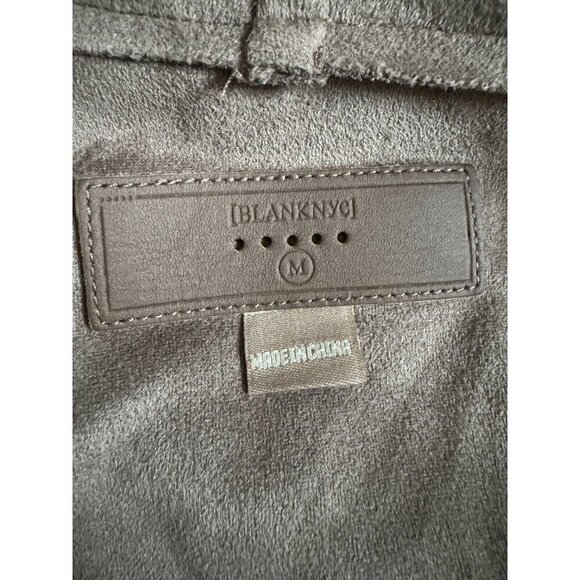 BlankNYC Brown Faux Suede Drape Front Jacket Womens Size Medium - Picture 6 of 6